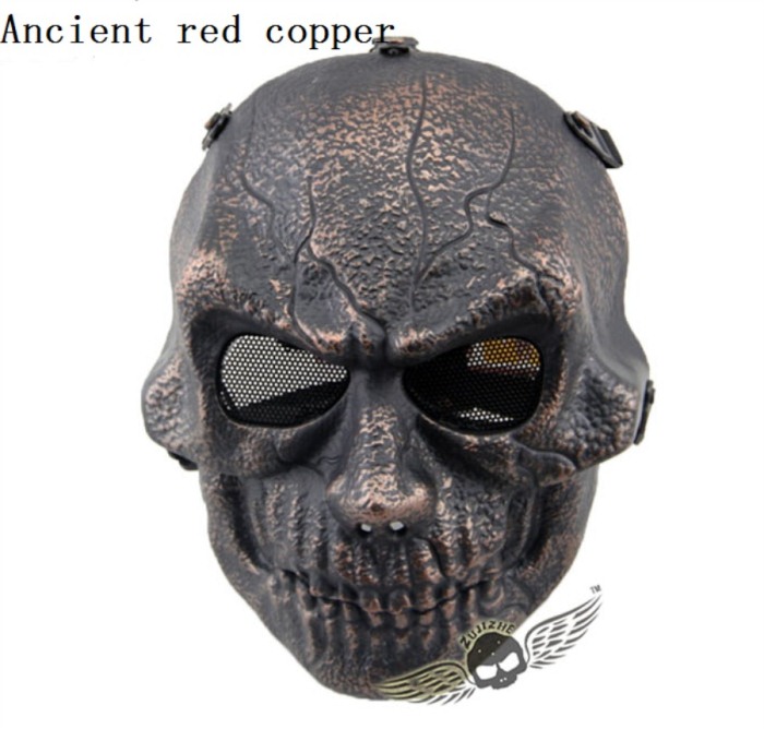 Army Paintball Skull Full Hunting Tactical Military Mask Copper - Click Image to Close